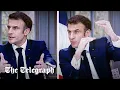 Emmanuel Macron removes luxury watch during pensions interview
