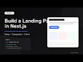 Build a Landing Page in Next js Part 1 Design Setup Styling
