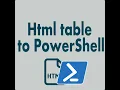 Html table to Powershell