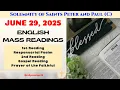 Download Lagu June 29, 2025 English Sunday Mass Readings |   Solemnity of Sts. Peter and Paul, Apostles (C)