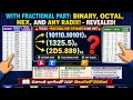 All Number Systems with Fractional Part in One Shot Binary Octal Decimal Hexadecimal
