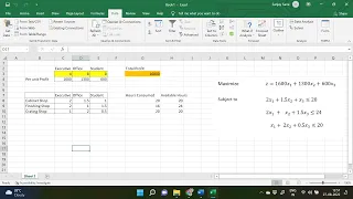 Linear Optimization in Excel with Solver Add-in LPP in Excel