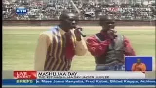 mchungaji na mtumishi performing for president uhuru kenyatta during mashujaa day