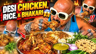DESI CHICKEN, RICE & BHAKARI! 😍