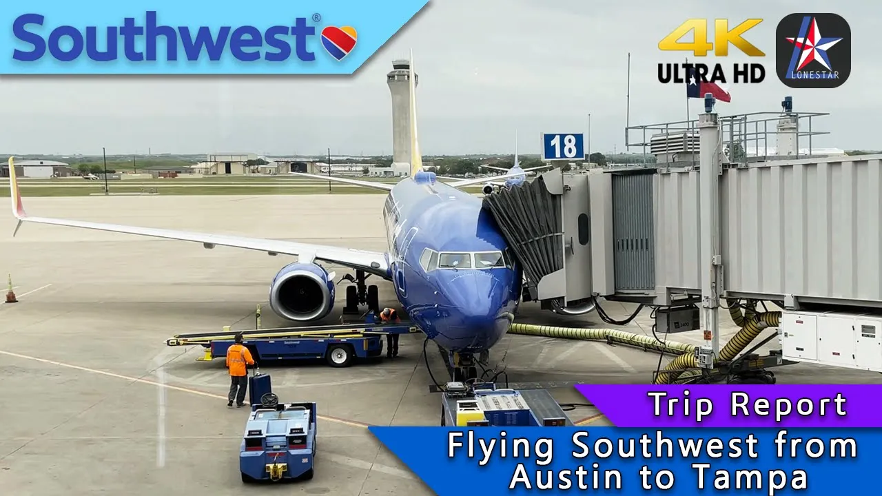 Southwest Airlines full flight, Dallas to Tampa, Boeing 737-700