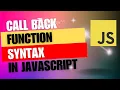 How to use callback function in real time JavaScript Interview