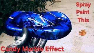 How To Paint a Marble Effect with Spray Cans Candy Marble Blue Rust Oleum Krylon