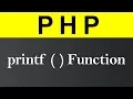 printf Function in PHP Hindi