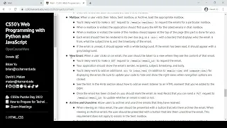 CS50 s Web programming with python and javascript course Project 3 Mail