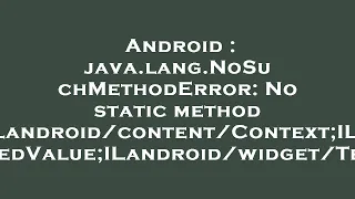Android java lang NoSuchMethodError No static method getFont Context