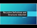 Recursive Definitions and Structural Induction