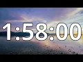 1 Hour 58 Minutes Countdown Timer With Alarm Sound At the End Simple Beep