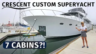 $1,890,000 ’97 CRESCENT CUSTOM 96′ 2019 REFIT Classic SuperYacht LIVEABOARD Motor Yacht TOUR & SPECS