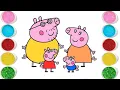 Download Lagu Peppa Pig Family and Friends Drawing, Painting and Coloring for Kids and Toddlers, Let's Draw