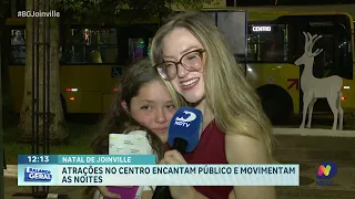Atrações gratuitas do Natal de Joinville encantam visitantes e lotam o Centro