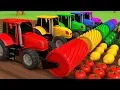 Download Lagu Harvesting Fruits and Vegetables with Tractors Learn Colors for Kids Children | ZORIP
