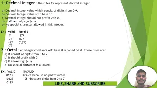 C Programming Language Constants in C Types of Constants Integer Constants Decimal In