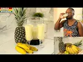 A gorgeous indulgent pineapple smoothie with banana simple easy and delicious