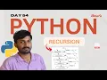 Day 54 - Stack Function Calls Recursion in Python Python Tutorial Series python telugu