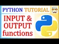 Python Input Output Functions input print Python Programming for Beginners Lecture 17