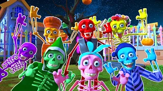 Keluarga Jari Kerangka | Lagu Finger Family Halloween | Animasi 3D Seru untuk Anak