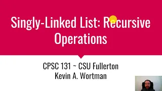 Singly-Linked List Recursive Operations