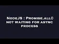 NodeJS Promise all not waiting for async process