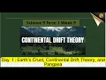 Science 9 Term 1 Week 9 Day 1 - Earth s Crust Continental Drift Theory and Pangea