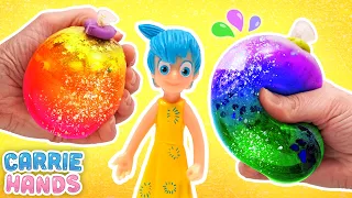 Inside Out Characters Make DIY Rainbow Squishies | Carrie Hands Gets Crafty