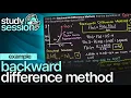 Backward Difference Method Example Numerical Methods