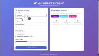 Modern User Account Generator Using HTML CSS And JavaScript With Source Code 