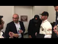 New Giants manager Gabe Kapler hugs the kids and escapes