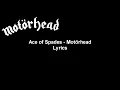 Download Lagu Ace of spades - Motörhead Lyrics Video (HD)