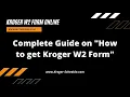 Kroger W2 Form Guide - Kroger Employee W2