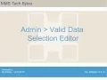 ADMIN - Valid Data Selection Editor