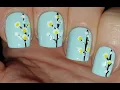 Dainty Floral NAIL ART Light Blue Short NAILS Design For Beginners - Manicure 2024