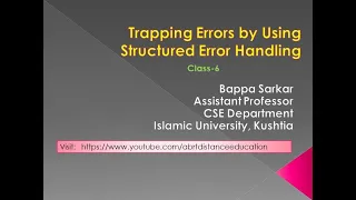 Class 6 Visual Basic Trapping Errors by Using Structured Error Handling