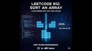 LeetCode 912 Sort an Array - Clean Merge Sort Java O n log n