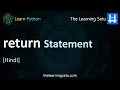 return statement in Python Hindi The Learning Setu