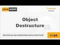 Object Destructure ES6 Operators Data Structures A Complete Modern JavaScript Course