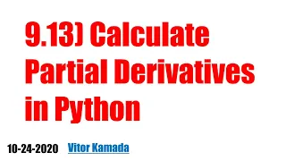 9 13 Calculate Partial Derivatives in Python