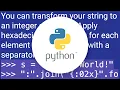Print a string as hexadecimal bytes
