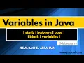 Variables in Java static instance local block variables Malayalam