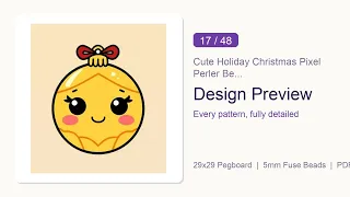 Cute Holiday Christmas Pixel Perler Bead Pattern Bundle 48 Designs Hama Bead Compatible PDF