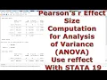 Pearson s r Effect Size Computation for Analysis of Variance ANOVA Use reffect With STATA 19