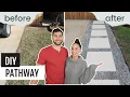 DIY Pathway with Drainage Walkway with Pavers