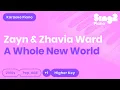 Download Lagu A Whole New World - Aladdin | ZAYN, Zhavia Ward (Higher Key) Piano Karaoke