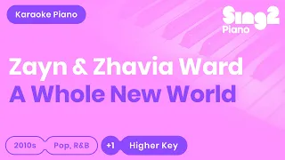 Download A Whole New World - Aladdin | ZAYN, Zhavia Ward (Higher Key) Piano Karaoke MP3