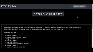 CS50 Cipher CS50x 2020 Final Project