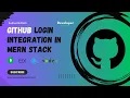 GitHub Login Integration in MERN Stack Full Tutorial with Source Code